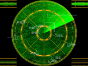 An air traffic control radar screen