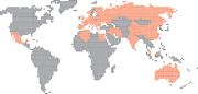 Red color indicate countries of references