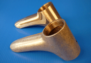 Example of brass mixer group polished with Microfluid process