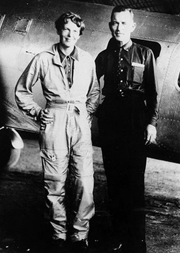 Amelia Earhart and navigator Fred Noonan