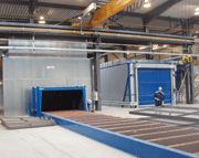 Roller conveyor shot blasting plant (AGTOS) and blastroom (SLF)