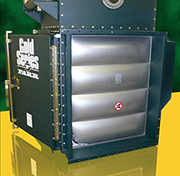 This dust collector explosion vent is
manufactured in accordance with the latest NFPA standards to protect against combustible dust hazards