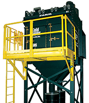 Cartridge dust collector equipped
with an OSHA-compliant safety
platform