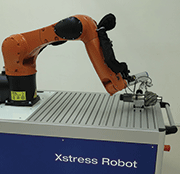 Xstress Robot making stress measurements on a pinion gear
