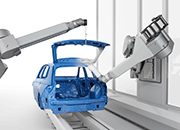 While conventional painting robots work with six motion axes, the new model EcoRP E043i has a seventh axis