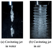 Fig. 3  Aspects of cavitating jet