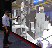 Digital twin in a virtual environment of a shot-peening machine