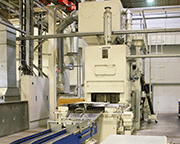 Discharge side of one of the shot blast machines installed at ae in Gerstungen