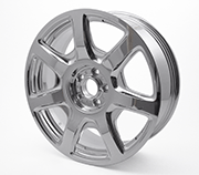 Forged alloy wheel after polishing operation