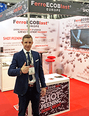 Mr. Aljaž Molek at FerroECOBlast’s booth during the MRO Asia Pacific show in Singapore