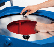 To take the sludge basket out of the drum of a basket centrifuge, four wing bolts must be removed