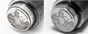 Coin hubs: example before (left) and after (right) processing with OTEC Dragfinish