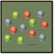 Picture 2: Nothing is moving, SIT down, keep cool. Right: every ball has the same colour