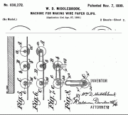 Figure 1: Patent for a paper clip machine