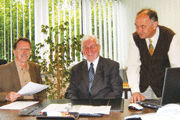 Konrad Rump, General Manager (center) with Heribert Baumann, Purchasing Manager (left) and Heinz-Dieter Wischer, Vice General and Sales Manager
