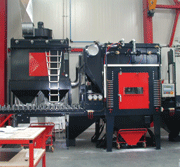 Fully automated blasting machine with PLC control