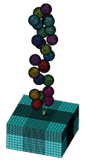 Fig. 1: 3D random Finite Element Model of shot peening