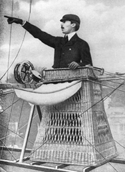 Alberto in one of his airships
